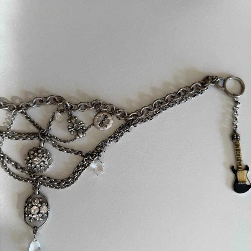 Lucky Brand Silver Rock N Roll Charm Necklace - Picture 7 of 7